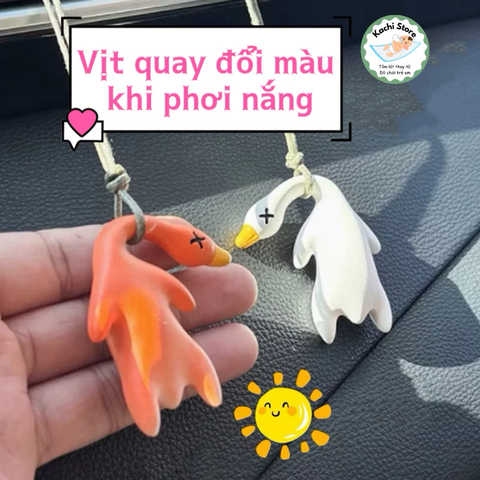 Móc Khoá Vịt Quay Đổi Màu Vui Nhộn, Móc Khóa Sáng Tạo Đồ Chơi Vô Tri
