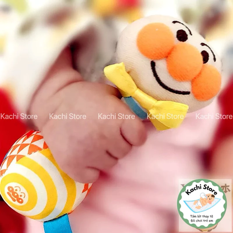 Đồ chơi lục lạc cầm tay Anpanman bằng vải bông cho bé, đồ chơi giáo dục