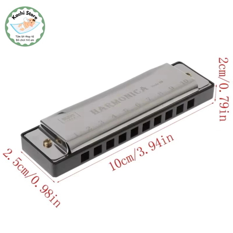 Kèn Harmonica 10 lỗ cho trẻ em, kèn tập thổi cho bé, khẩu cầm cho người mới học