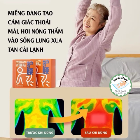 10 miếng dán EO THẮT LƯNG WECAN làm ấm giảm đau thắt lưng, eo tinh chất thảo dược