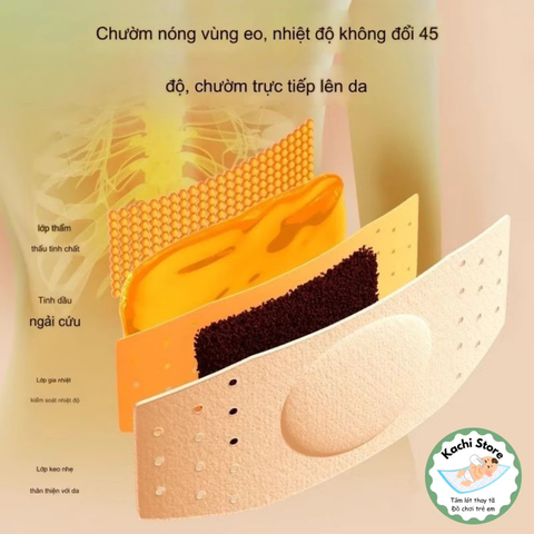 10 miếng dán EO THẮT LƯNG WECAN làm ấm giảm đau thắt lưng, eo tinh chất thảo dược