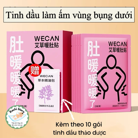 10 miếng dán làm ấm bụng giảm đau bụng kinh WECAN tinh dầu ngải cứu giảm lạnh bụng