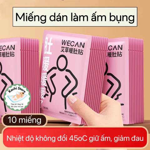 10 miếng dán làm ấm bụng giảm đau bụng kinh WECAN tinh dầu ngải cứu giảm lạnh bụng