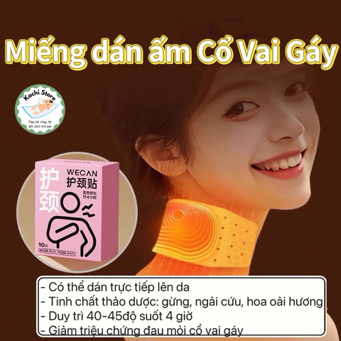 10 miếng dán làm ấm giảm đau CỔ VAI GÁY Tinh Dầu Ngải Cứu WECAN
