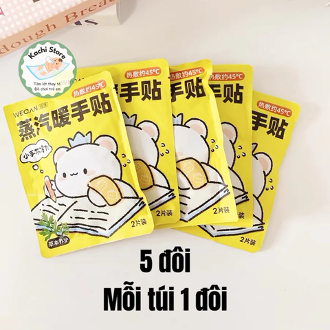 Miếng sưởi ấm tay thảo dược WECAN dùng 1 lần, găng tay giữ nhiệt chống lạnh