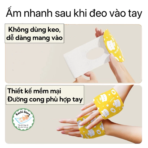 Miếng sưởi ấm tay thảo dược WECAN dùng 1 lần, găng tay giữ nhiệt chống lạnh