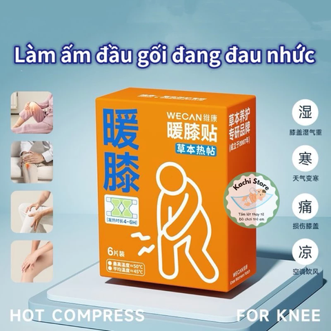 6 miếng dán Đầu Gối WECAN giảm đau khớp gối, nén nóng thảo dược