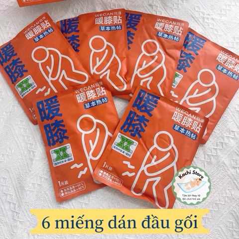 6 miếng dán Đầu Gối WECAN giảm đau khớp gối, nén nóng thảo dược