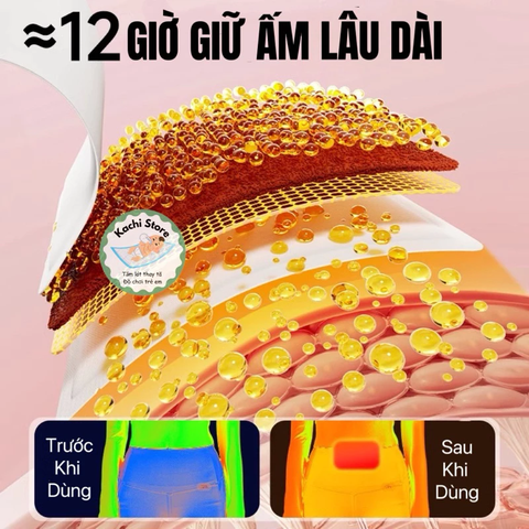 miếng dán GIẢM ĐAU BỤNG KINH chườm nóng thảo dược WECAN giảm đau nhức, giữ nhiệt