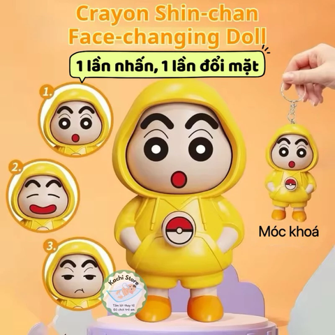 Đồ Chơi Móc Khoá Crayon Shin, Cậu bé bút chì Thay Đổi Khuôn Mặt, Shinosuke Đổi Mặt