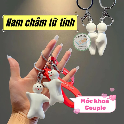 Móc khoá tình nhân Valentin nam châm hút nhau, móc khoá cặp đôi dễ thương