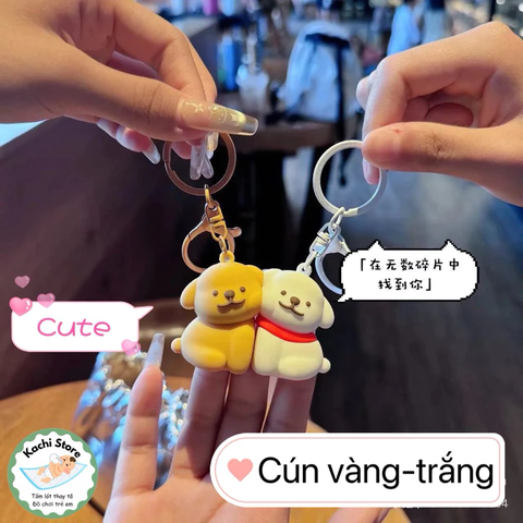 Móc khoá tình nhân Valentin nam châm hút nhau, móc khoá cặp đôi dễ thương