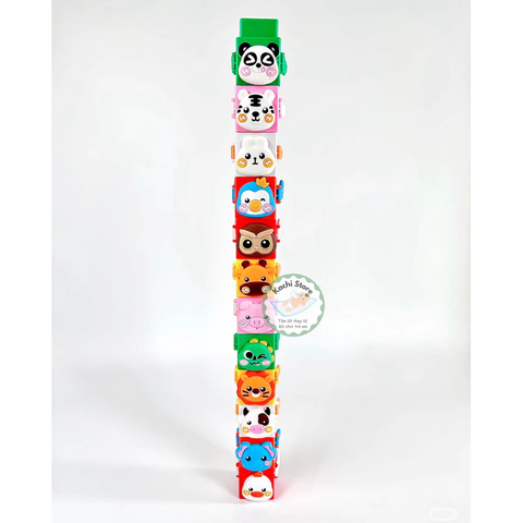 hộp đồ chơi khối xếp chồng jenga, 12 khối nhấn vui nhộn cho bé, đồ chơi tương tác