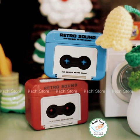 Móc khoá ghi âm, máy ghi âm mini retro có thể ghi âm 15-20 giây, Móc Khóa Máy Cassette Phát Nhạc