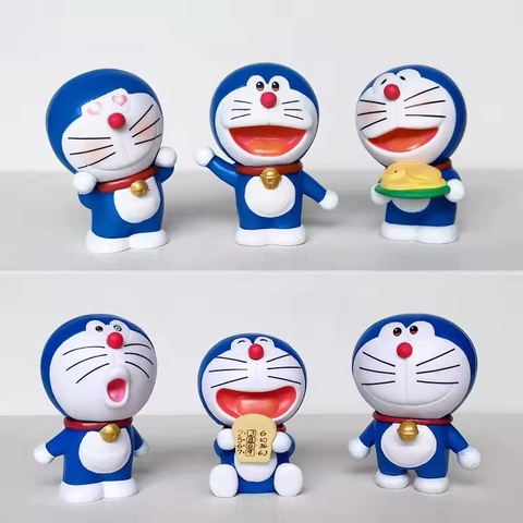 bộ 6 mô hình trang trí Doraemon 6 biểu cảm dễ thương