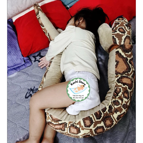 Rắn nhồi bông khổng lồ mềm mịn, đồ chơi rối tay độc lạ