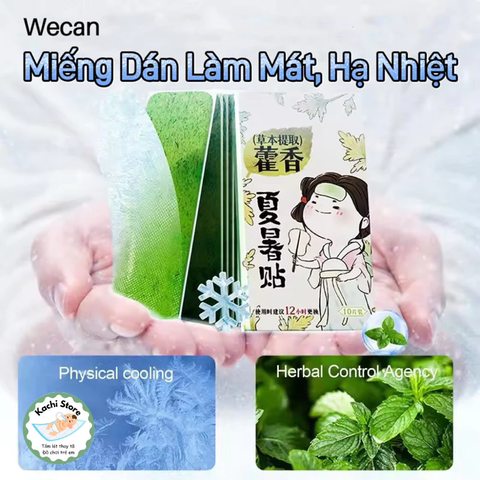 Miếng Dán Lạnh Làm Mát Thảo Dược WECAN Làm Mát Mùa Hè Chống Nóng Hạ Sốt