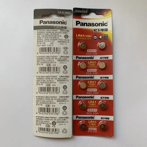 Vỉ 10 pin nút áo Pana LR41 AG3 Alkaline cho đồng hồ, nhiệt kế, thiết bị điện tử