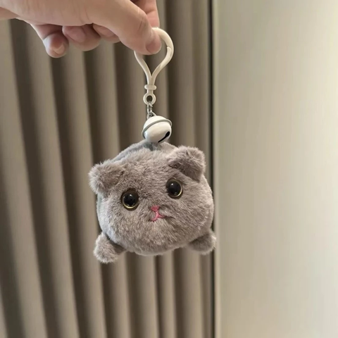 Móc khóa Mèo bông dây cót xoay đuôi dễ thương