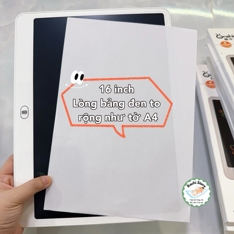 16inch Bảng Vẽ LCD Tự Xóa Điện Tử Đa Sắc Thông Minh Cho Bé, Bảng Onshine Màn Hình LCD