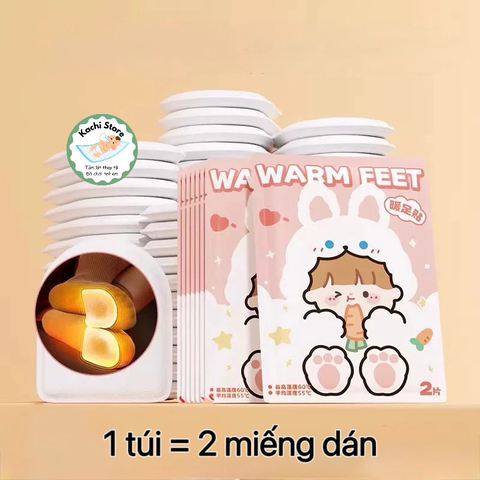 1 đôi - miếng dán giữ ấm lòng bàn chân, giữ nhiệt sưởi ấm Wecan tinh chất thảo dược