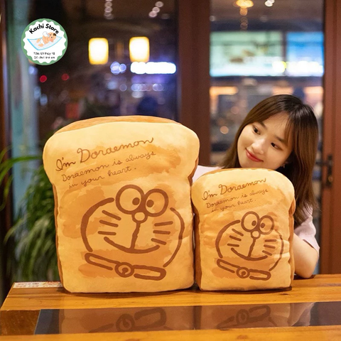 Gối nhồi bông Bánh Mì trí Nhớ của DORAEMON Gối Sofa trang trí, gối tựa lưng dễ thương