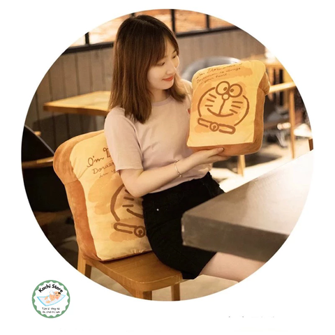 Gối nhồi bông Bánh Mì trí Nhớ của DORAEMON Gối Sofa trang trí, gối tựa lưng dễ thương