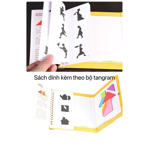 240 câu đố - Đồ chơi Xếp hình xốp nam châm Tangram travel 240 câu đố có kèm sách - Đồ chơi giáo dục montessori cho bé