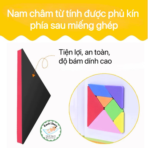 240 câu đố - Đồ chơi Xếp hình xốp nam châm Tangram travel 240 câu đố có kèm sách - Đồ chơi giáo dục montessori cho bé