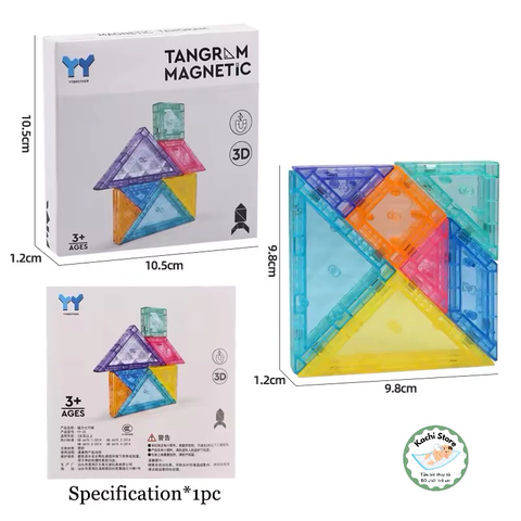 ĐỒ CHƠI TANGRAM MAGNETIC 3D NAM CHÂM XẾP HÌNH SÁNG TẠO, ĐỒ CHƠI TRÍ TUỆ CHO BÉ