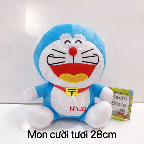 28cm - 30cm Doraemon nhồi bông mềm mịn lông xù cho bé, Doremon ngồi xinh xắn
