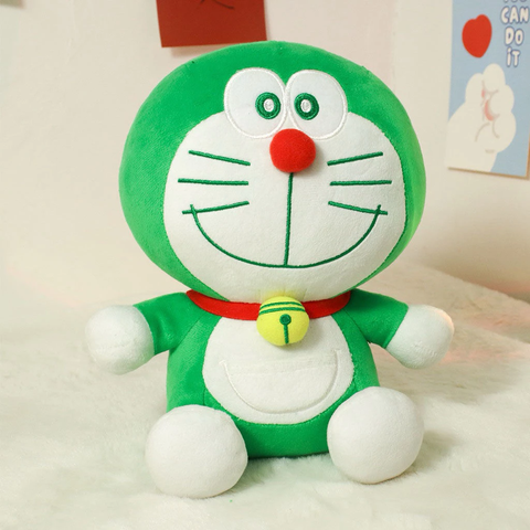 Doraemon xanh lá nhồi bông dễ thương, gấu bông Doremon mềm mịn