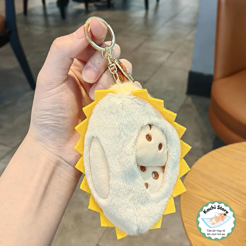 Móc khoá đồ chơi Sầu Riêng nhồi bông múi rời, đồ chơi giảm căng thẳng, quà tặng trang trí dễ thương