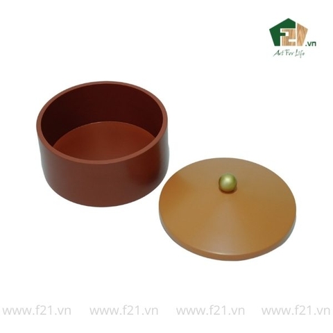 Hộp đựng tròn sơn mài nắp vòm