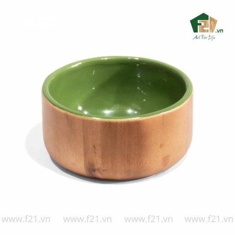 Tô tròn gỗ tự nhiên thiết kế 2 tone màu