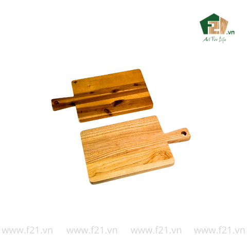 Thớt chữ nhật gỗ tự nhiên có tay cầm cổ điển kiểu Pháp