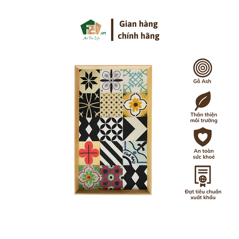 Khay gỗ in họa tiết hoa văn
