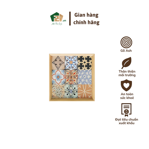 Khay gỗ in họa tiết hoa văn