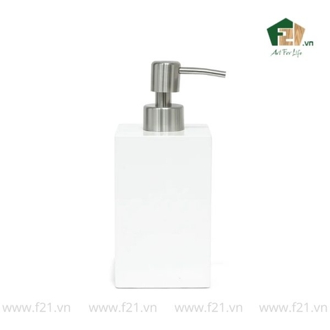 Bình chữ nhật đựng xà phòng sơn mài trắng