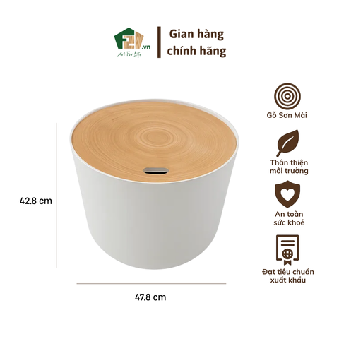 Thùng tròn sơn mài có nắp thụt