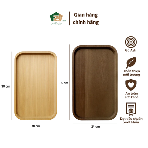 Đĩa gỗ Ash hình chữ nhật