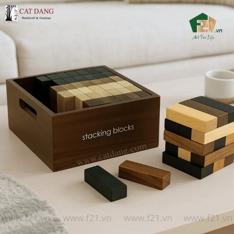 Bộ đồ chơi xếp khối gỗ