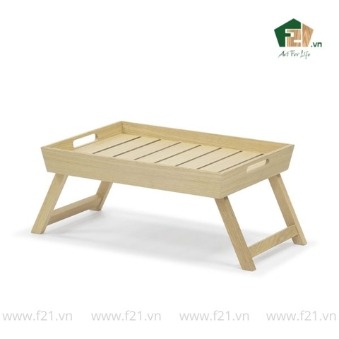 Bàn khay gấp để giường gỗ sồi hình chữ nhật
