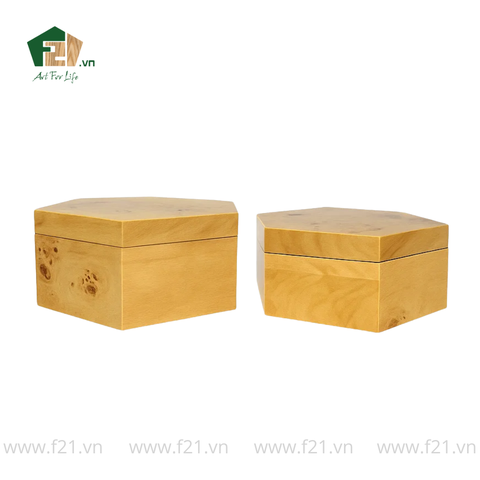 Hộp lục giác vân mắt gỗ độc đáo sang trọng