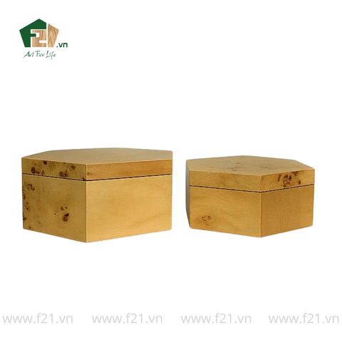Hộp lục giác vân mắt gỗ độc đáo sang trọng