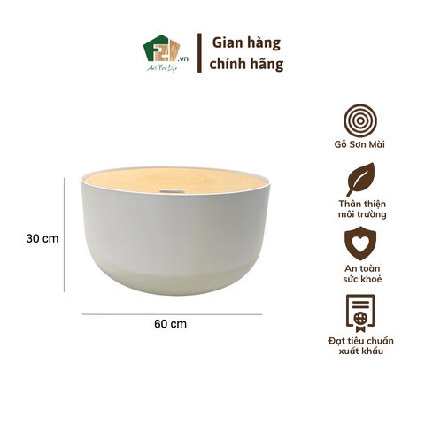 Thùng tròn sơn mài có nắp thụt