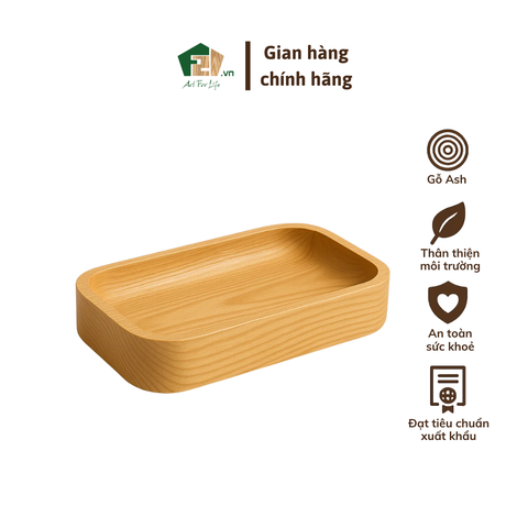 Đĩa gỗ chữ nhật bo góc