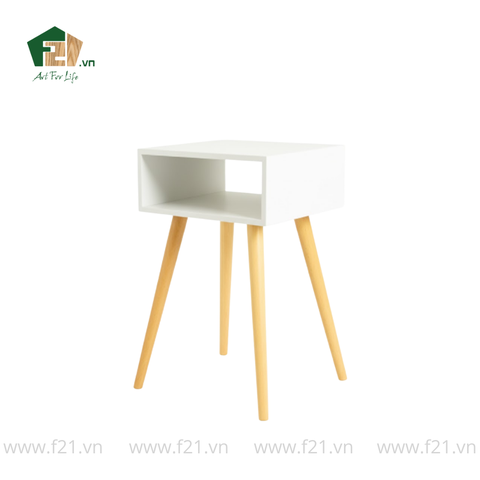 Bàn chữ nhật mini decor 4 chân sơn mài màu trắng
