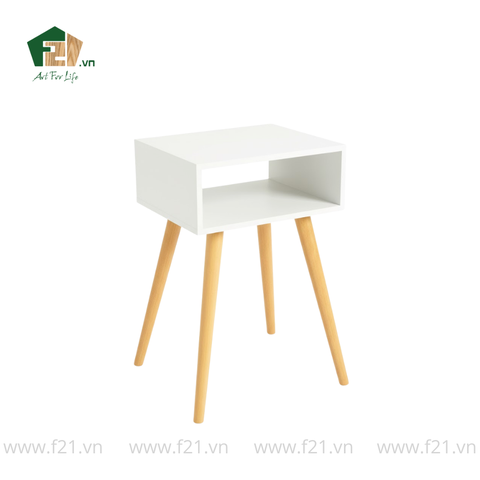Bàn chữ nhật mini decor 4 chân sơn mài màu trắng