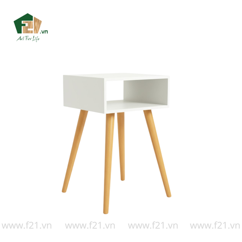 Bàn chữ nhật mini decor 4 chân sơn mài màu trắng